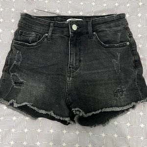 H&M black denim shorts